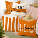Velvet Thanksgiving Pillow Covers - Pumpkin & Maple Leaf Design, 45x45cm, Axyaa Brand