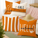 Axyaa Velvet Fall Pillow Covers - Pumpkin & Maple Leaf Design, 45x45cm, Modern Style