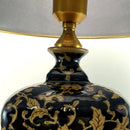 Axyaa Chinese Retro Ceramic Floor Lamp with Golden Pattern LED Light