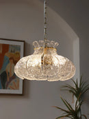 Axyaa Clear Glass Pendant Chandelier, LED Indoor Lighting for Bedroom, Bar, Dining Room.