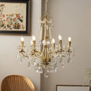 Axyaa Luxury Crystal Candle Chandelier Foyer Pendant Lights