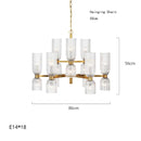 Axyaa Glass Pendant Light LED Chandelier for Classic Villa Home Decor