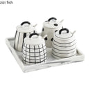 Axya Hand-Drawn Ceramic Seasoning Jar Set