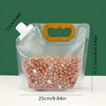 Axyaa Reusable Storage Bags with Handle and Nozzle, Leak Proof Freezer Bag
