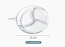 Axyaa Tempered Glass 3 Grid Dining Plate Set