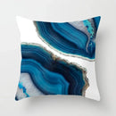 Axyaa Blue Geometric Sofa Chair Decor Set with Abstract Pillowcase & Plant Cushion Cover