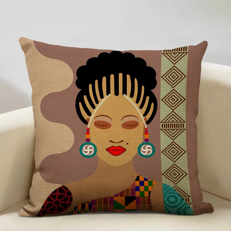 Axyaa African Ladies Decorative Pillow Case for Fashionable Home Decor