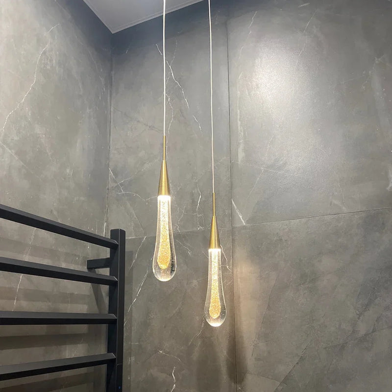 Axyaa Modern Crystal Glass LED Pendant Chandelier for Bar and Restaurant