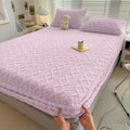 Axyaa Plush Velvet Fitted Sheet Set for Single and Couple Bedding