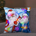 Axyaa LED Retro Santa Christmas Lights Pillowcase Home Decor 45x45