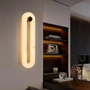 Axyaa Natural Marble Wall Lamp, Elegant LED Brass Wall Light for Living Room Bedroom