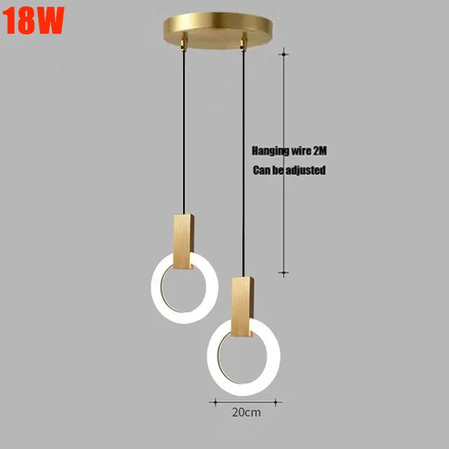 Axyaa Nordic LED Pendant Light: Stylish Ring Chandelier for Living Room, Dining Room, Bedroom
