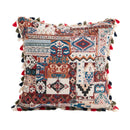 Axyaa Rust Coral Floral Boho Pillow Covers with Tassels