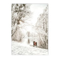 Snow House Nordic Canvas Wall Art by Axyaa for Living Room Decor