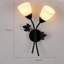 Axyaa LED Flower Glass Wall Lamp E27 Bedroom Decorative Light