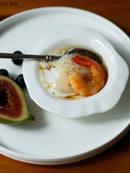 Axyaa White Ceramic Sushi Dessert Plate Set for Molecular Cuisine