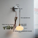 Axyaa Iron Canopy LED Wall Lamp with Pull Chain Switch - Modern Nordic Design