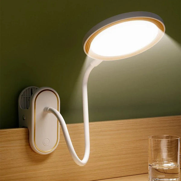 Axyaa Clip-On Desk Lamp: Rechargeable LED Touch Light, 3 Modes Dimming