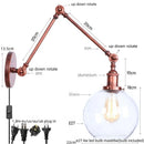 Axyaa Vintage Loft LED Wall Light Fixture Indoor Industrial Glass Lamp