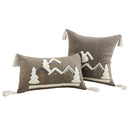 Axyaa Christmas Embroidered House Throw Pillowcase Cojines Cotton Beige Cover