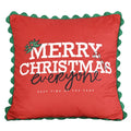 Axyaa Christmas Letter Print Fleece Pillow Cover with Curved Lace - Home Decor