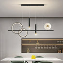 Axyaa Modern Living Room Dining Pendant Chandeliers - Black Gold Restaurant Lighting