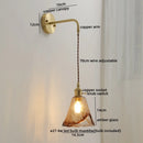 Axyaa Gray Glass LED Wall Lamp Sconce | Nordic Bedside Lamp for Home Decor