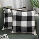 Axyaa Plaid Throw Pillow Covers 16x16in Set of 2 - Luxury Soft Home Decor Cushion Cases