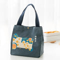 Axyaa Canvas Thermal Lunch Bag for Women & Children: Japanese Style Bento Box Thermo Pouch & Food Container