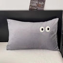 Axyaa Cartoon Big Eye Fleece Pillowcase 48*74 - Coral Velvet Embroidered Pillow Cover