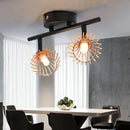 Axyaa Industrial Diamond Cage Loft Chandelier Iron Ceiling Light for Living Room and Kitchen