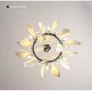 Axyaa Nordic Ceramic Leaf Hanging Chandelier - Creative Bedside Pendant Lights