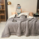 Axyaa Double Layer Milk Fleece Blanket: Cozy Lambswool Design for Autumn Winter