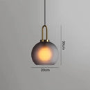 Axyaa Smoke Grey Glass Globe Pendant Light for Industrial Style Living Spaces