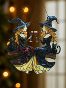 Halloween Witches & Black Cat Wall Decor - Axyaa Gothic Hanging Ornament