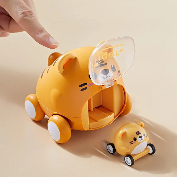 Axya Cartoon Animal Catapult Car: Educational Montessori Toy for Kids