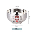 Axyaa Kids' Cartoon Stainless Steel Rice Bowl and Soup Bowl Set