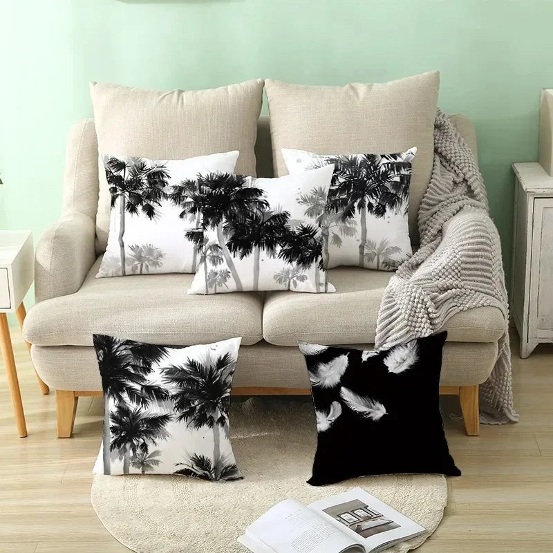 Axyaa Black and White Nordic Style Car Pillowcase Sofa Pillow Cover