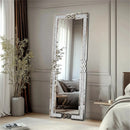 Axyaa Silver Crushed Diamond Full Length Floor Mirror 160x55CM