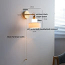 Axyaa LED Wall Sconce with Pull Chain Switch White Glass Stair Light
