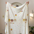 Axyaa Milk Fleece Printed Blanket - Double-Sided Multi-Functional Office Shawl