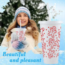 Axyaa Christmas PP Straw Cup 710ML 24OZ Reusable Santa Party Water Bottle Juice Coffee Milk Cup