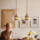 Axyaa Glass Chandelier Pendant Light for Kitchen Coffee Bar Dining