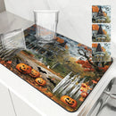 Axyaa Halloween Kitchen Draining Mat with Quick Dry Technology