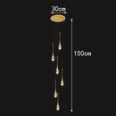 Axyaa Crystal Chandelier Stair Pendant Lamp Living Room Interior Lighting