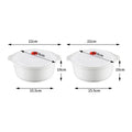 Axyaa Round Microwave Lunch Box Set with Lid for Fresh Food Storage