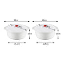 Axyaa Round Microwave Lunch Box Set with Lid for Fresh Food Storage