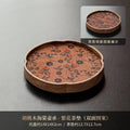 Axyaa Retro Walnut Wooden Tea Tray Set/Coasters for Zisha Pot Tea Ceremony Craft
