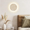 Axyaa Yellow Travertine Stone LED Wall Light Fixture for Home Interior.