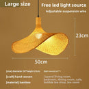 Axyaa Bamboo Pendant Light - Elegant Rattan Hat Lamp for Tea Room and Staircase